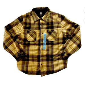 Weatherproof Long Sleeve Polar Fleece Work Shirt,Plaid Flannel Look,Sz Small,NWT